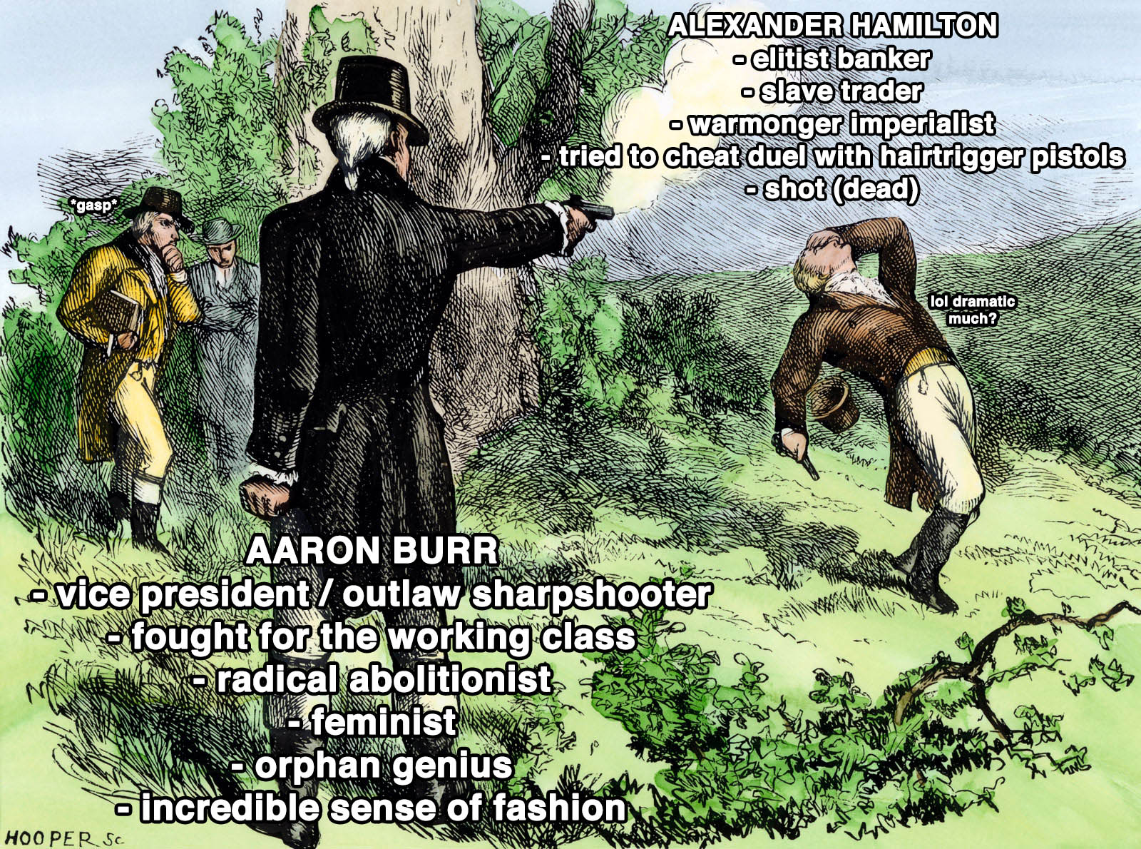 Aaron Burr 360-no-scopes Hamilton